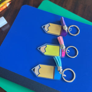 Teacher Keychain, Acrylic Pencil Key Chain Blank