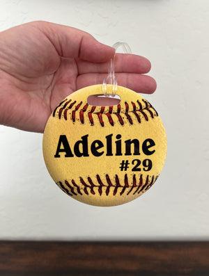 Softball Bag Tag, Personalized Gift for Girls Team