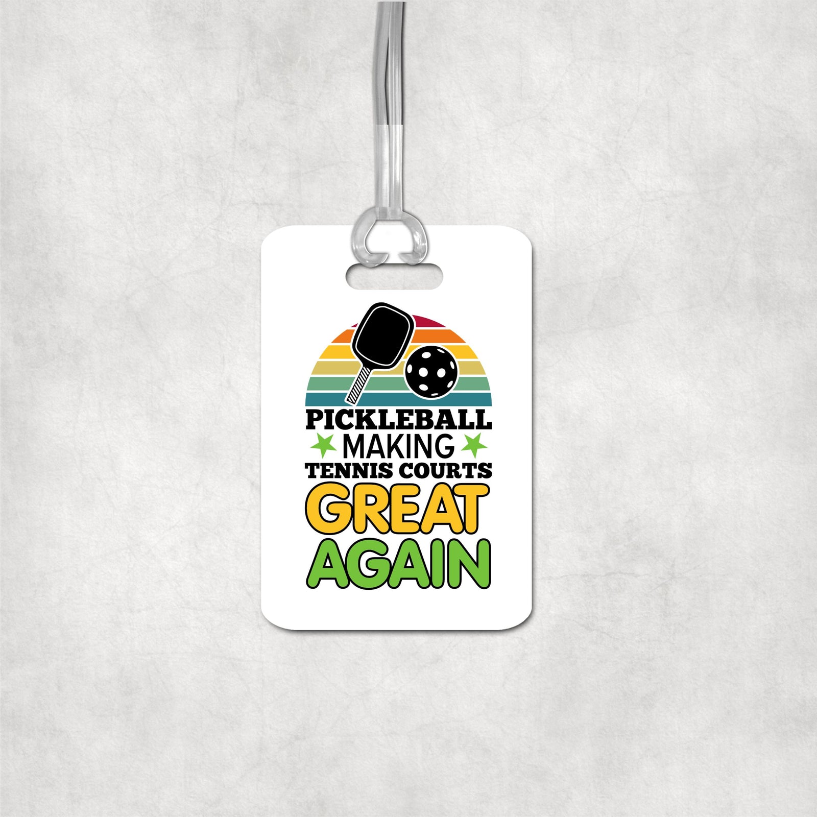 Pickleball Bag Tag for Men and Women - Making Tennis Courts Great Again