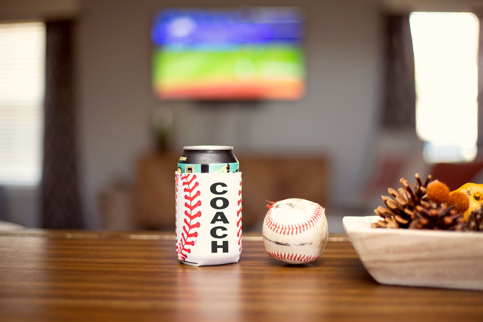 Baseball Coach Gift for Men Neoprene Can Holder Sleeve