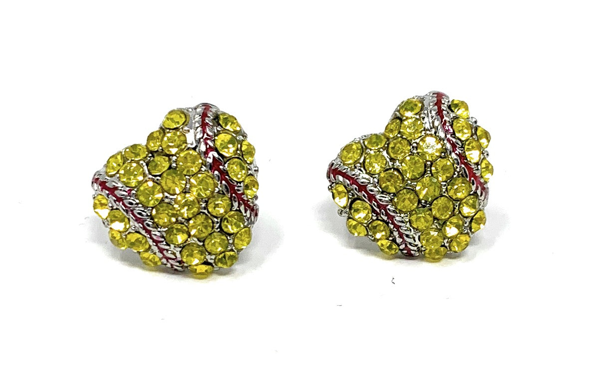 Softball Gifts Earrings for Girls Women Player Heart Shape