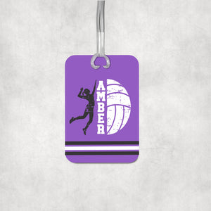 Personalized Volleyball Luggage Tag - Name Bag Tag - Gift for Girls