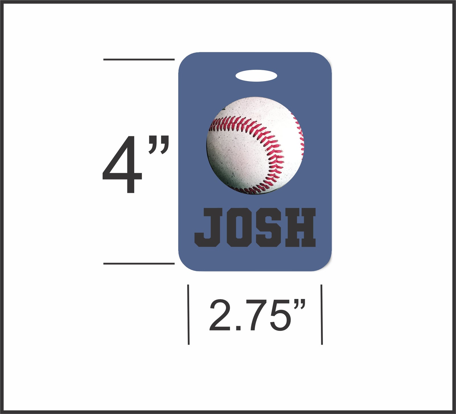 Personalized Baseball Luggage Name Tag - Custom Bag Tag Gift for Boys