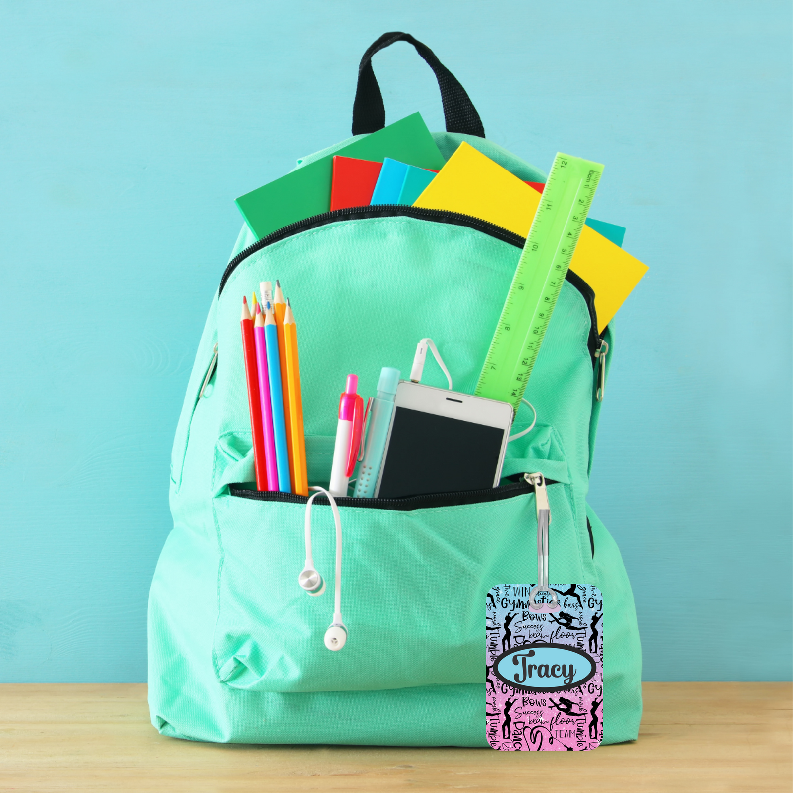 Personalized Gymnastics Luggage Tag - Name Bag Tag