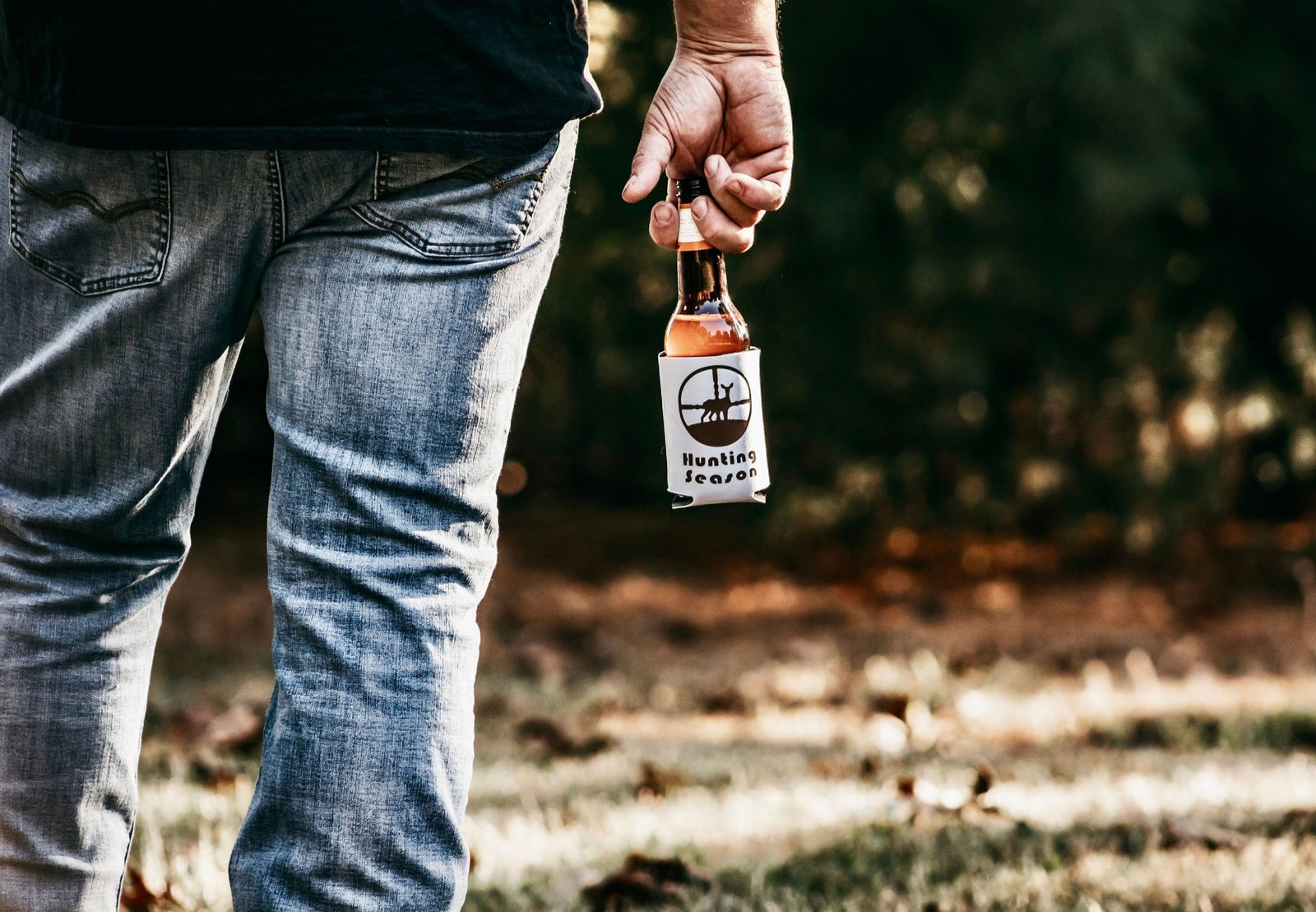 "Hunting Season" Deer Hunter Beer Can Cooler - Daisy Lane Company