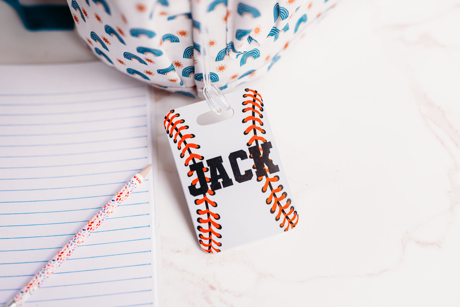 Personalized Baseball Luggage Name Tag - Bag Tag Gift for Boys Team