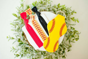 Softball Keychain and Hair Tie Set Gift for Girls Stocking Stuffer - Daisy Lane Company