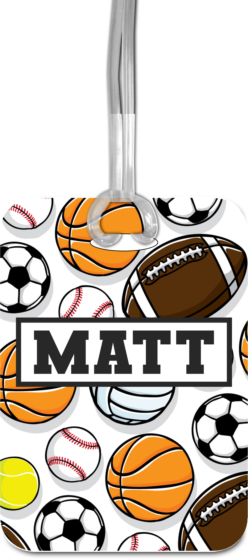 Personalized Sports Luggage Name Tag - Bag Tag Gift for Boys