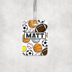 Personalized Sports Luggage Name Tag - Bag Tag Gift for Boys