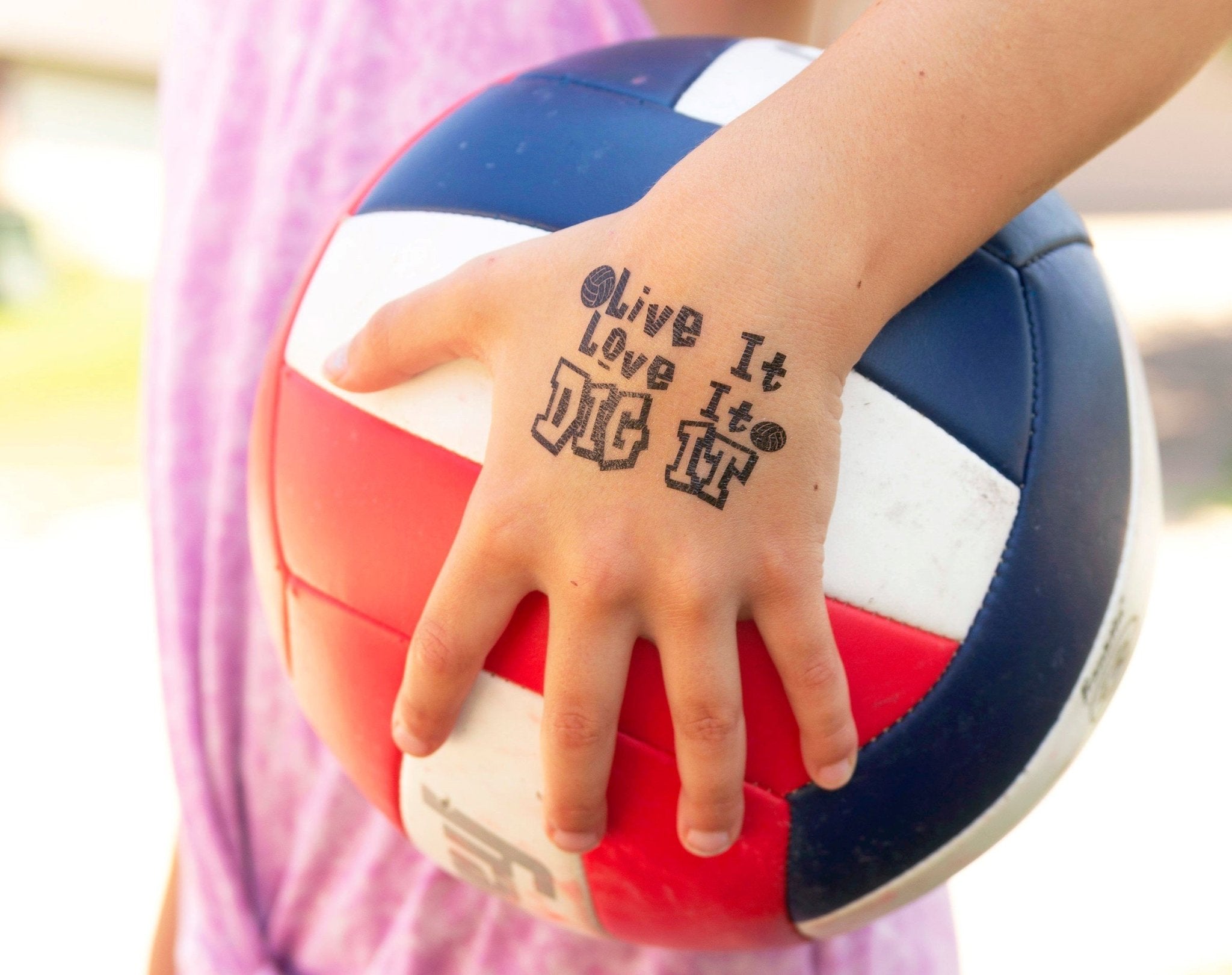 Volleyball Rocks Temporary Tattoo - Ships in 24 Hours! Free Shipping!